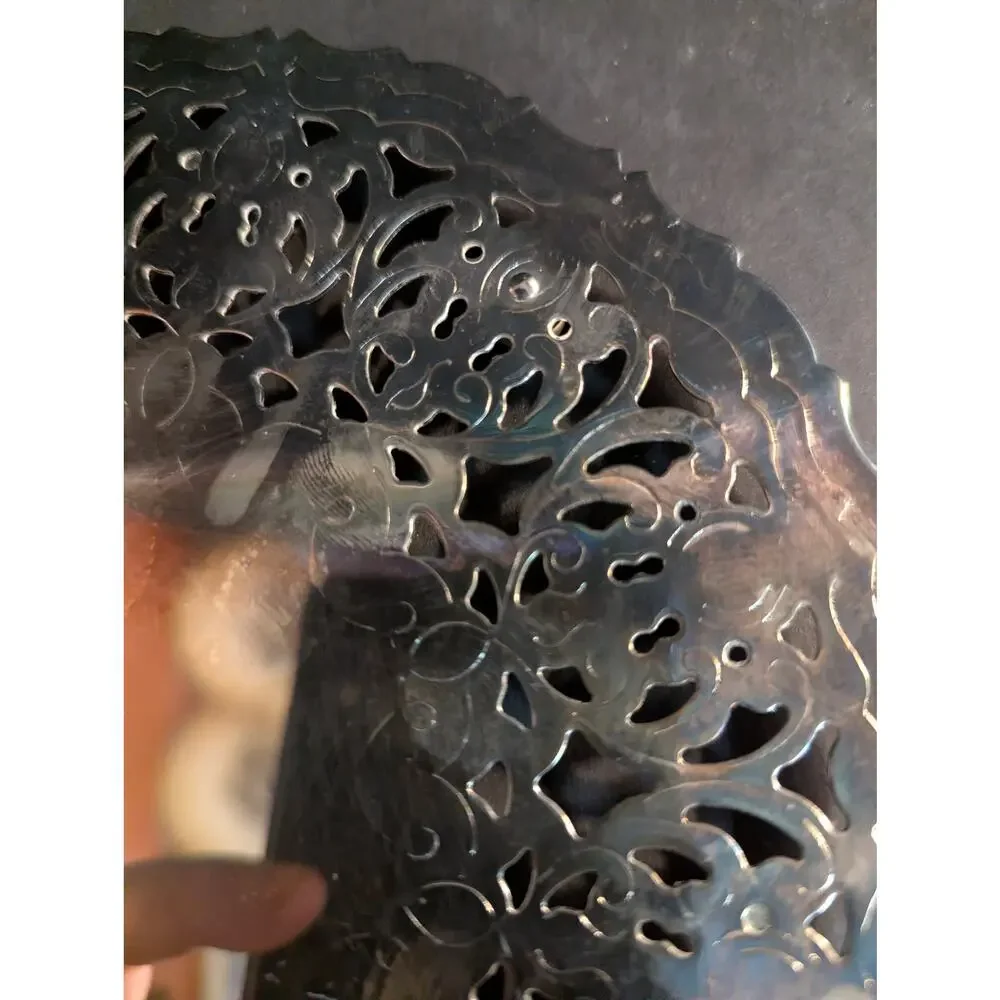 Vintage William Adams WA Italy Silverplate Footed Trivet